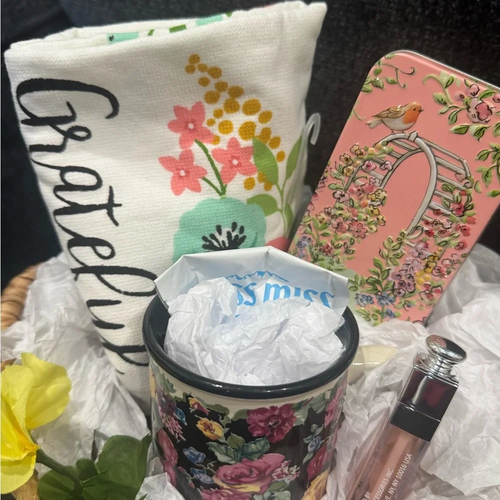 Multiples Floral Gift Basket with Pink and Black Accents - Picture 2 of 6